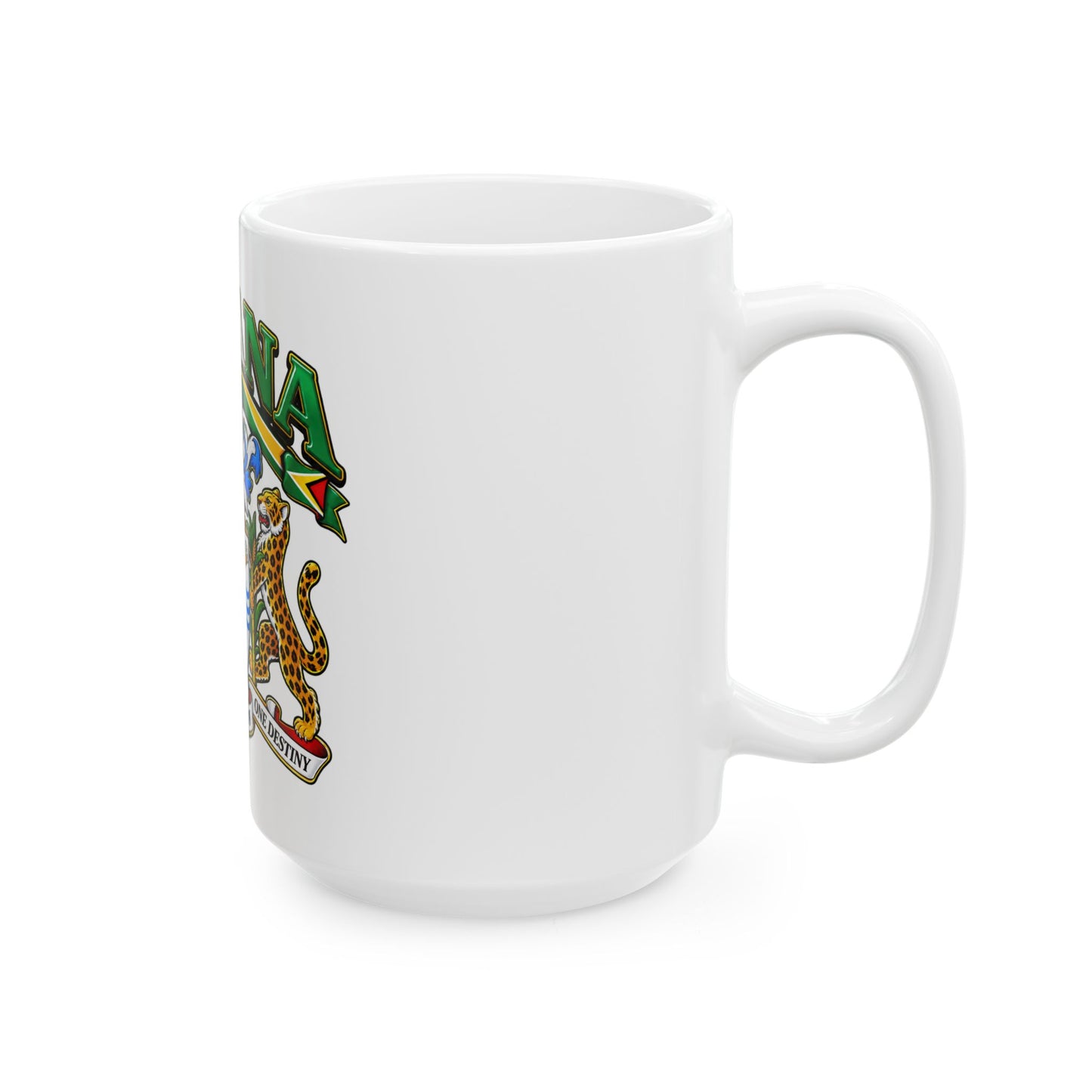Guyana Coat of Arms Ceramic Mug — Patriotic Guyanese Coffee Cup (11oz & 15oz)
