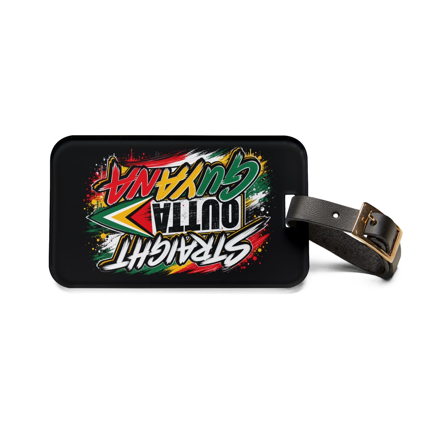 Straight Outta Guyana Luggage Tag — Reggae Flag Travel ID