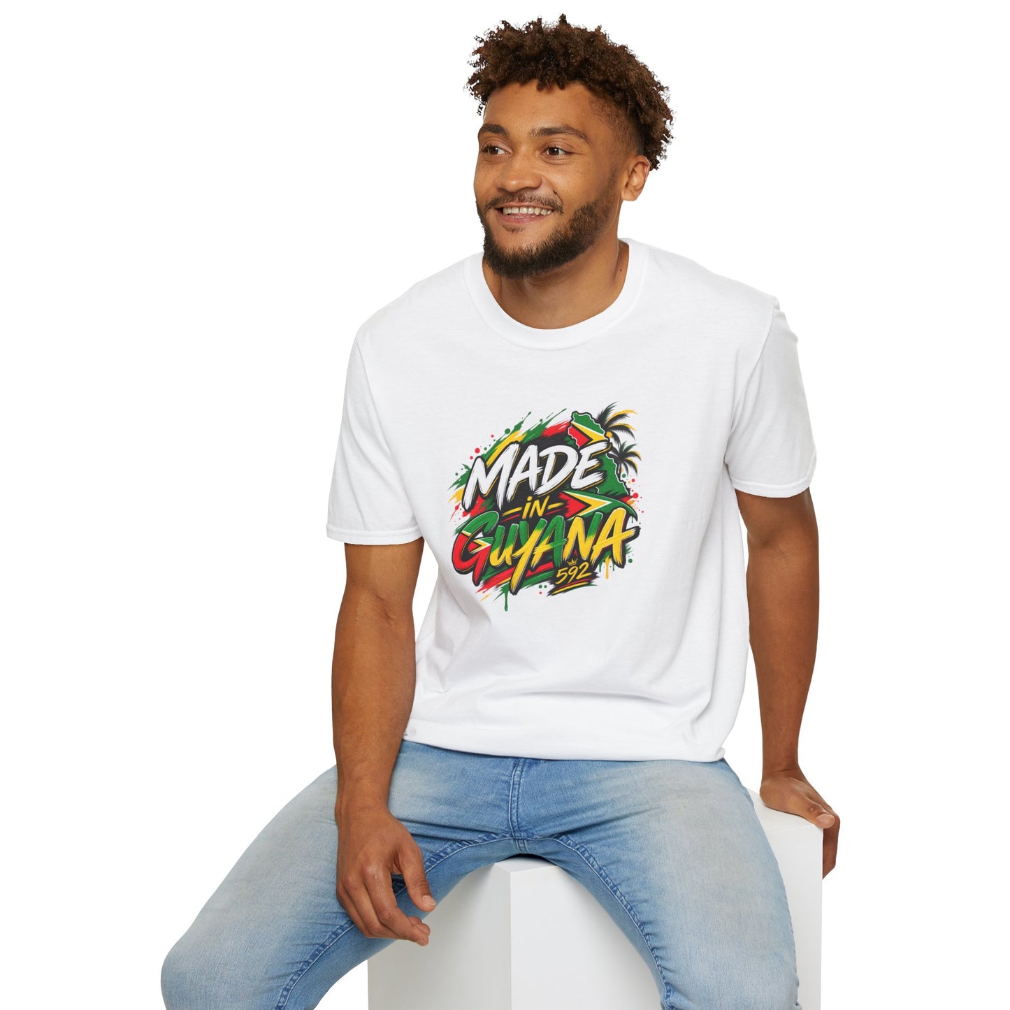 Made in Guyana T-Shirt — Colorful Tropical Pride Graphic Tee