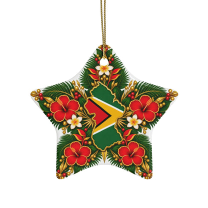 Guyana Ceramic Christmas Ornament – 5 Shapes & Multipacks