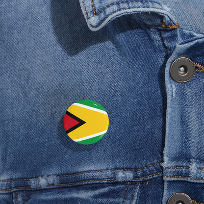 Guyana Flag Round Pin — Patriotic Lapel Button