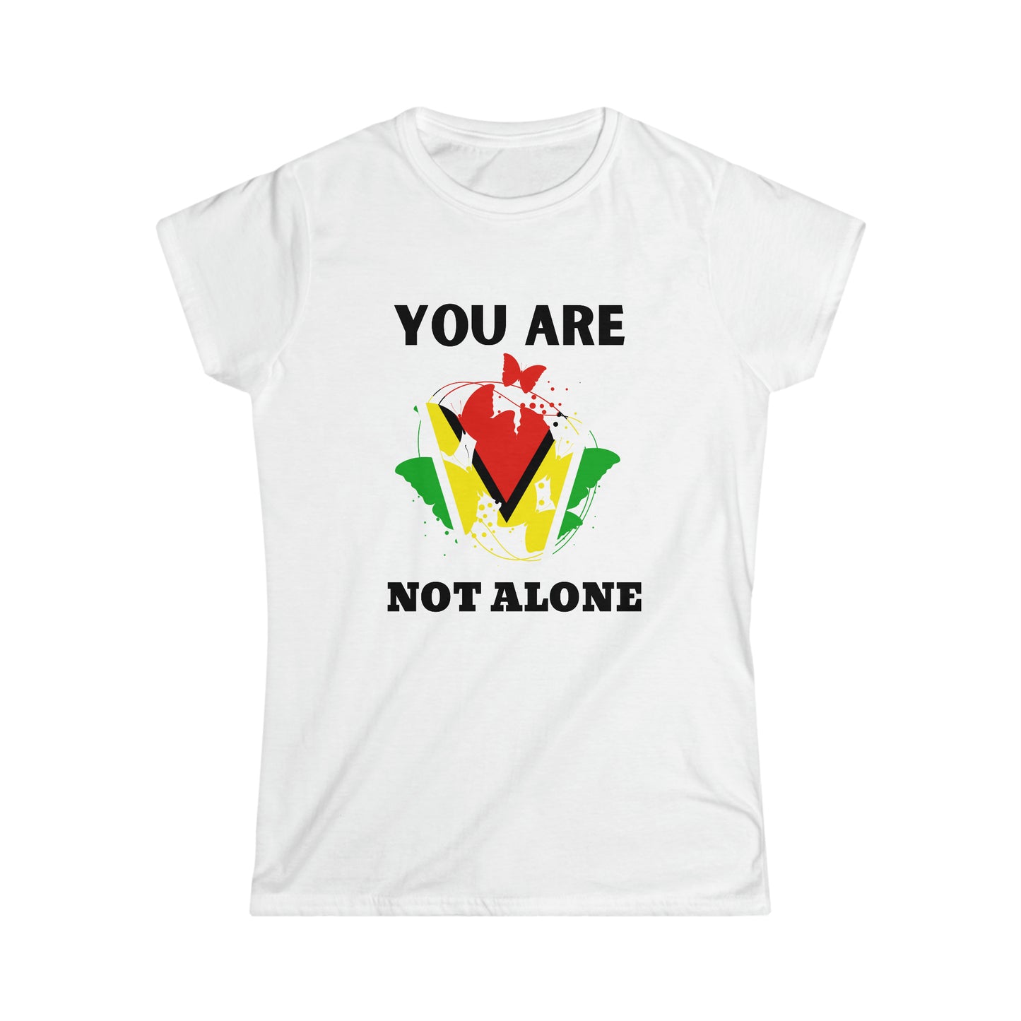  You Are Not Alone Women's Softstyle Guyanese Swag Sexual Abuse Awareness Tee