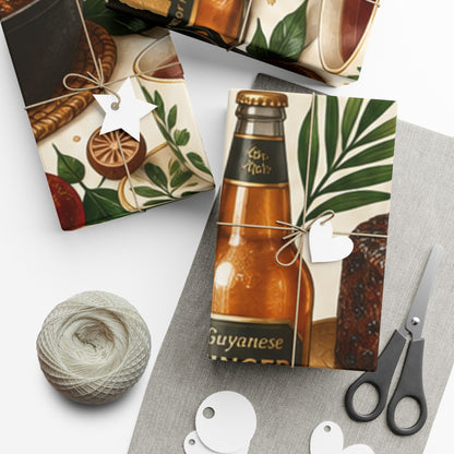 Guyanese Christmas baking and ginger beer wrapping paper – product image 13