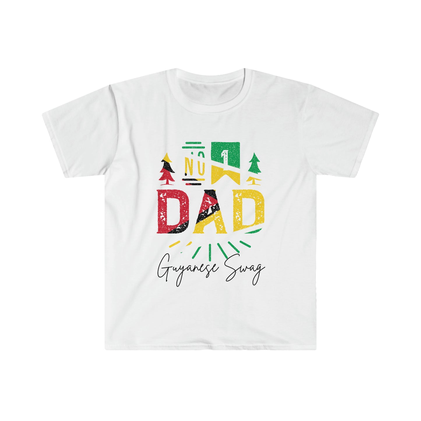 Father's Day Number 1 Dad Soft Style Shirt Sleeve T-Shirt by Guyanese Swag.