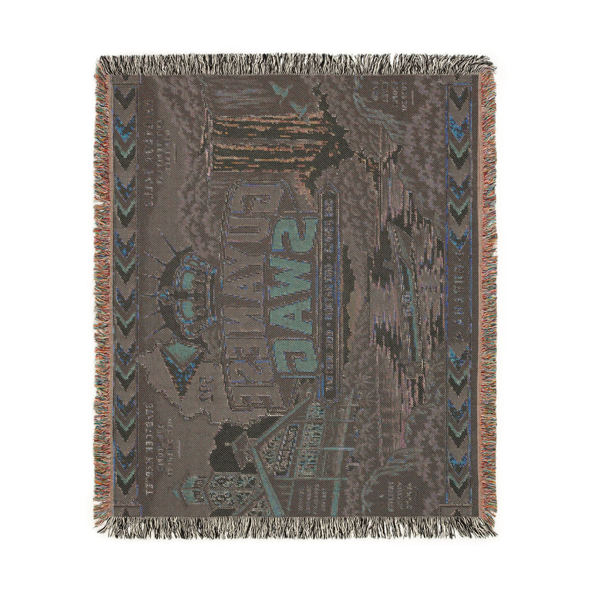 Guyana river-inspired woven blanket for bedroom decor