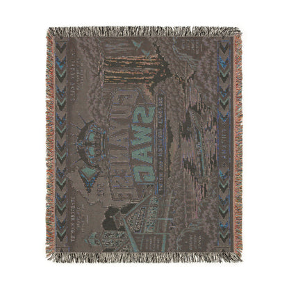 Guyana river-inspired woven blanket for bedroom decor