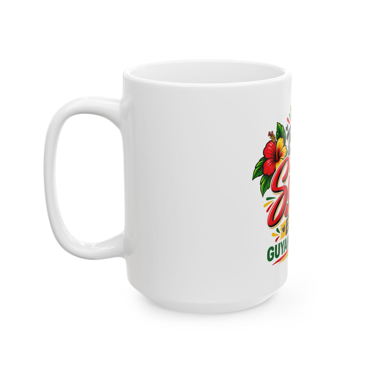 Best Sister Ever Guyanese Swag Mug, mug shown on a table