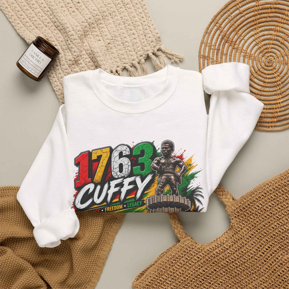 Cuffy 1763 Guyana Crewneck Sweatshirt, alternate product view 5