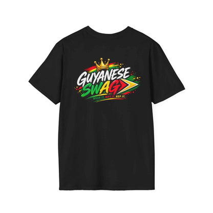 Cuffy 1763 Guyana Unisex T-Shirt, black shirt back view