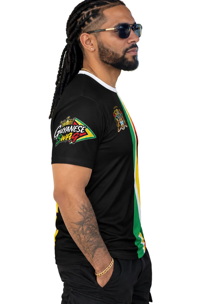 Guyana Flag Graphic T-Shirt — Bold Red Green Yellow Design
