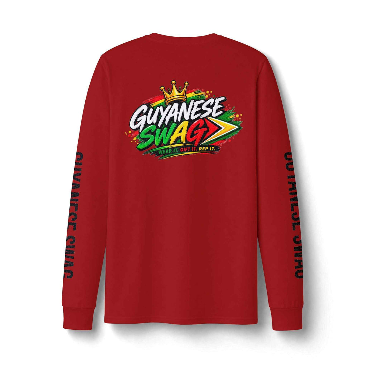 Don't Banga Mary With Me Guyana Long Sleeve Shirt, back view, reference view 10