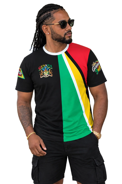 Guyana Flag Graphic T-Shirt — Bold Red Green Yellow Design