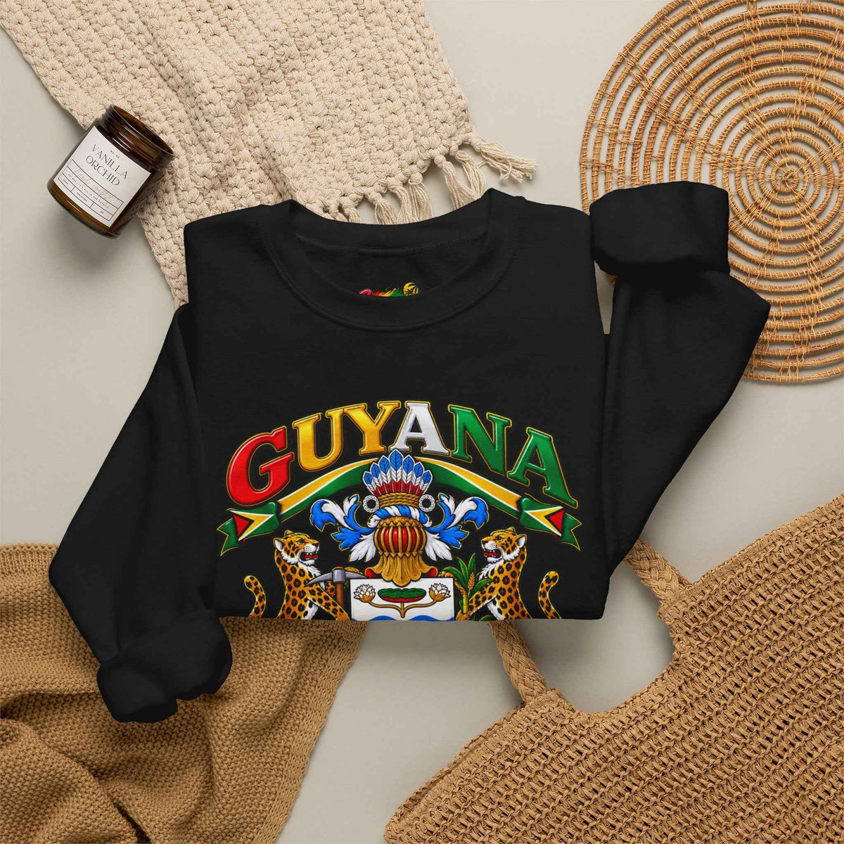 Guyana Crest and Flag Crewneck Sweatshirt, alternate product view 12