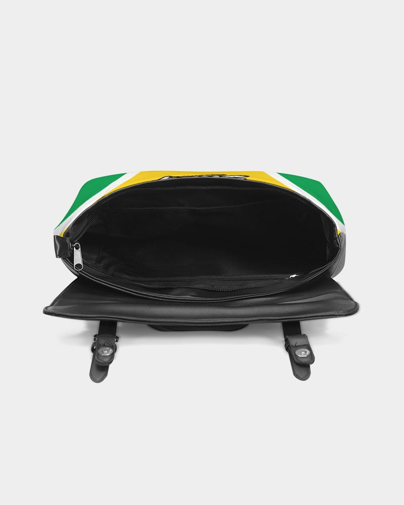 Guyana Flag Canvas Flap Backpack, alternate product view 2