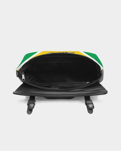Guyana Flag Canvas Flap Backpack, alternate product view 2
