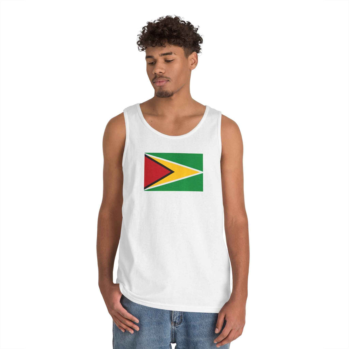 Guyana Flag Classic Cotton Tank Top, alternate product view 4