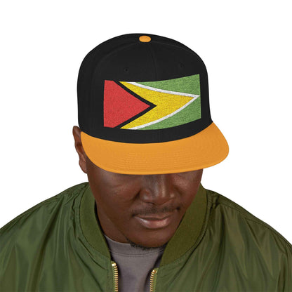 Guyana Flag Embroidered Snapback Hat, alternate cap view, reference view 11