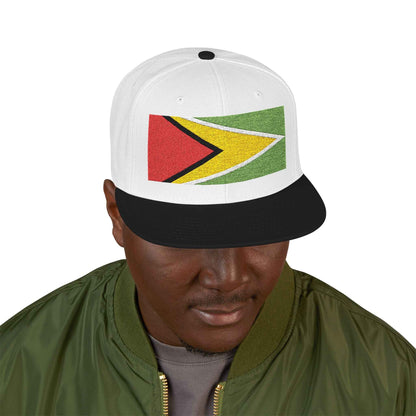 Guyana Flag Embroidered Snapback Hat, alternate cap view, reference view 16