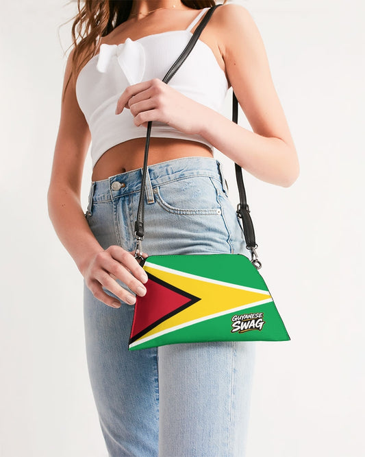 Guyana Flag Faux Leather Wristlet