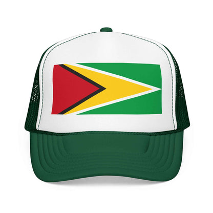 Guyana Flag Foam Trucker Hat in Kelly, front product view