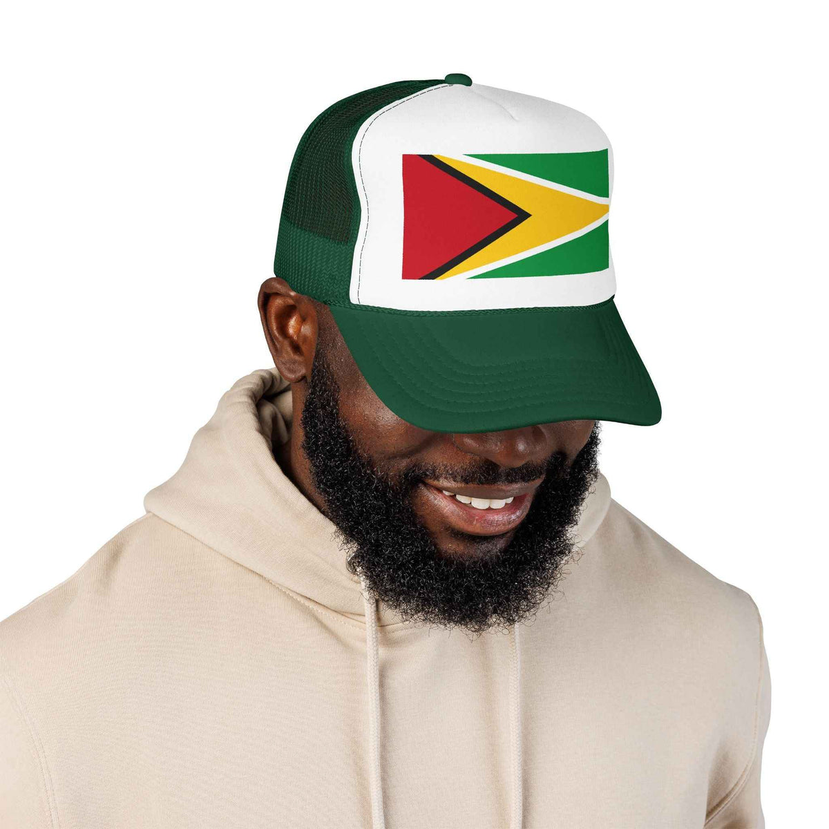 Guyana Flag Foam Trucker Hat, alternate cap view