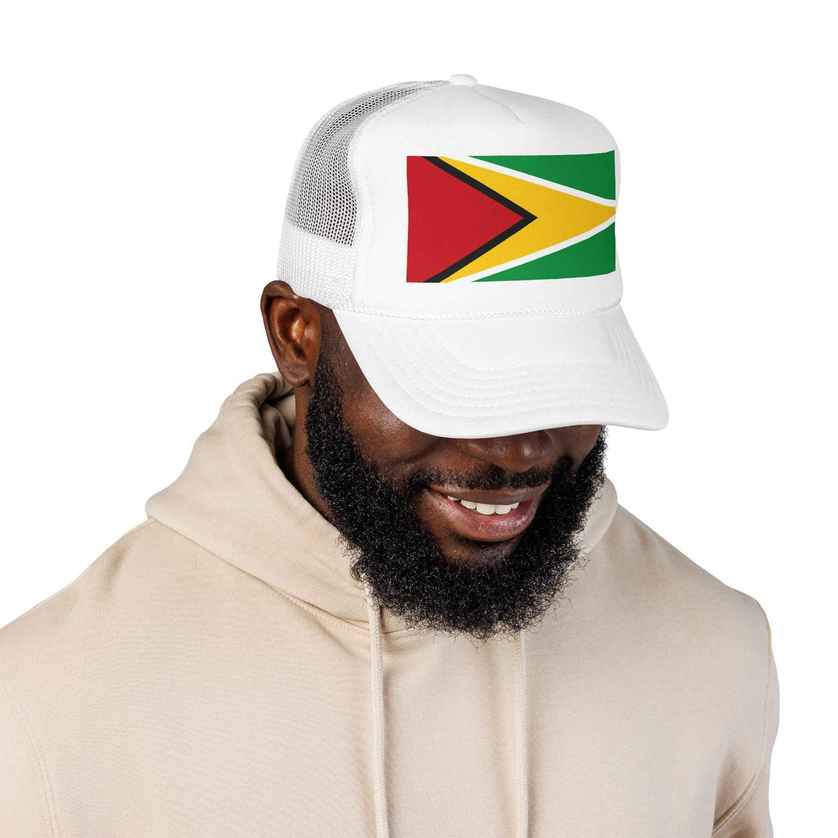 Guyana Flag Foam Trucker Hat, alternate cap view, reference view 18