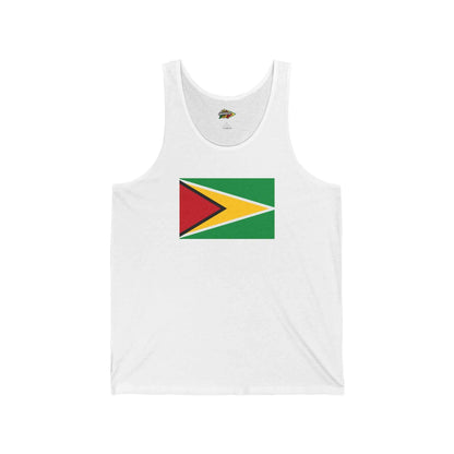 Guyana Flag Jersey Tank Top in White, front product view