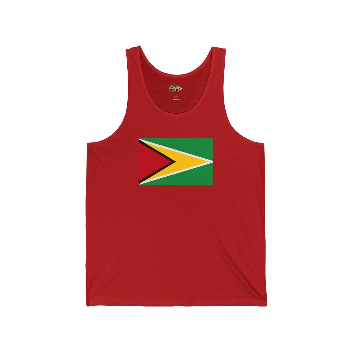 Guyana Flag Jersey Tank Top in Red, alternate product view 4