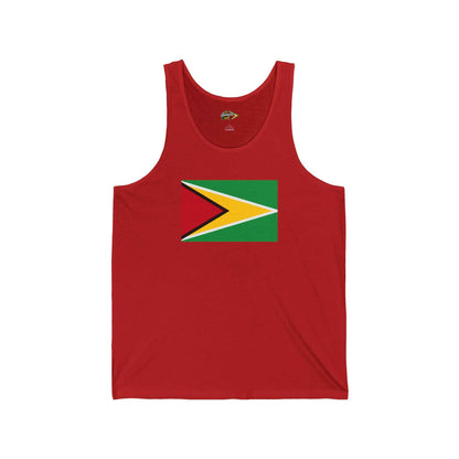Guyana Flag Jersey Tank Top in Red, alternate product view 4