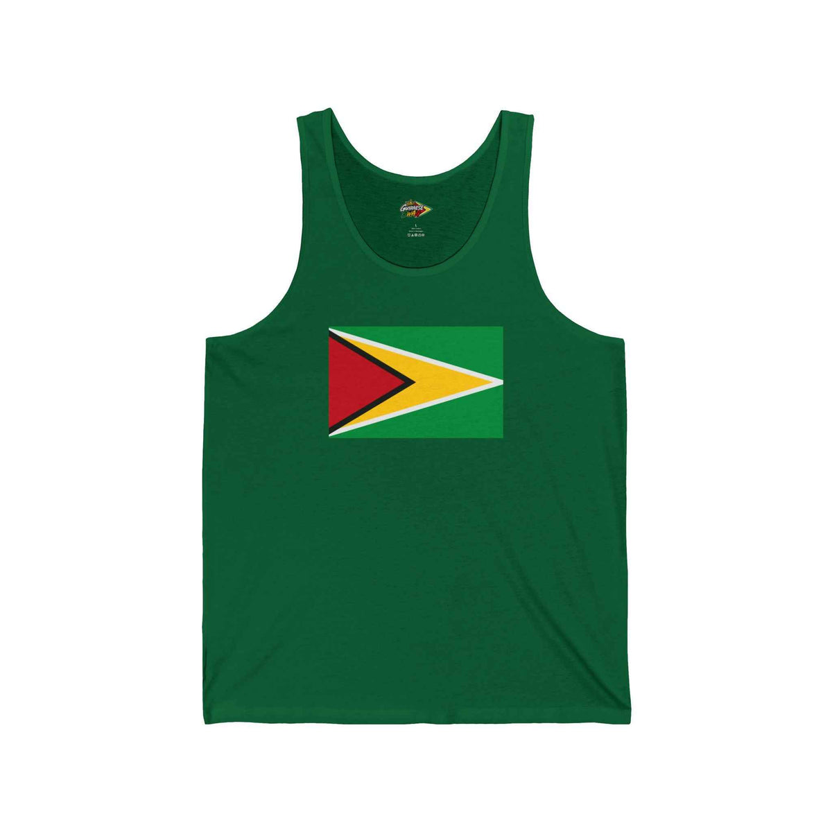 Guyana Flag Jersey Tank Top in Kelly, alternate product view 6