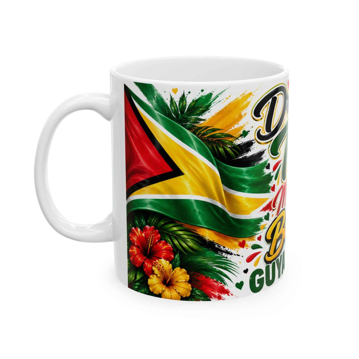 Guyana Flag Minding My Business Tea Mug, right side view