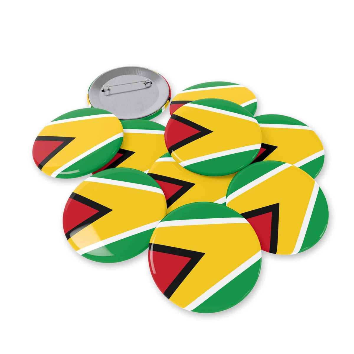 Guyana Flag Round Button Pin, alternate product view 26