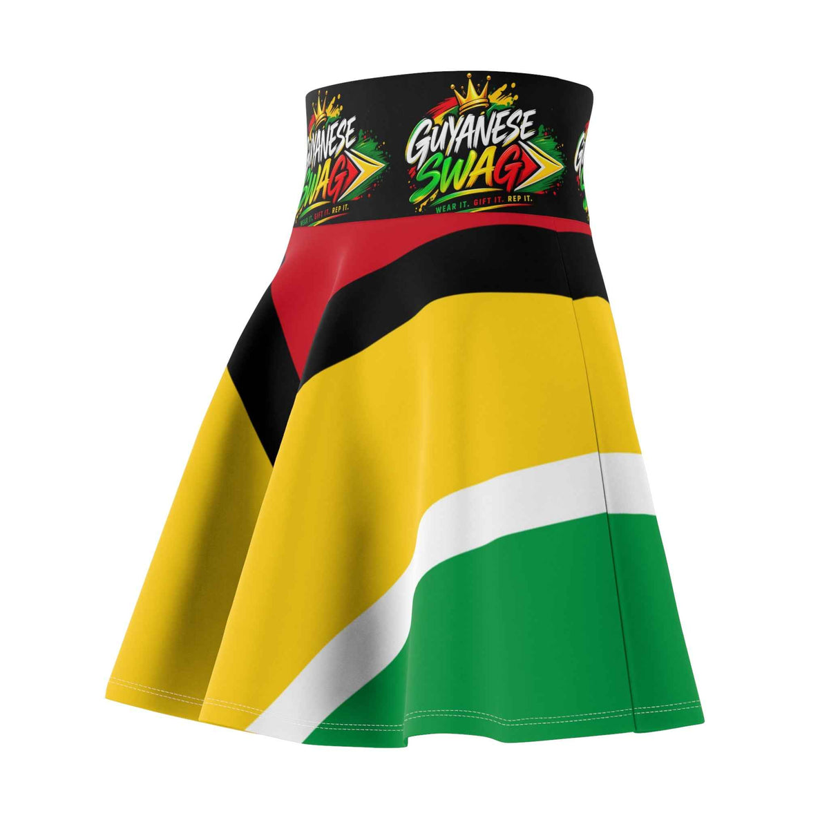 Guyana Flag Skater Skirt, alternate product view 4