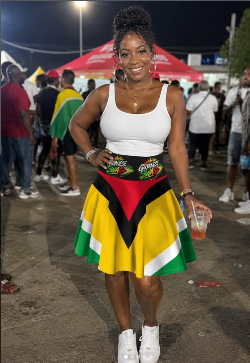 Guyana Flag Skater Skirt, alternate product view 5