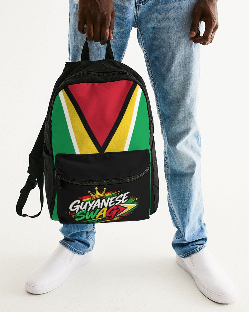 Guyana Flag Small Canvas Backpack, front product view