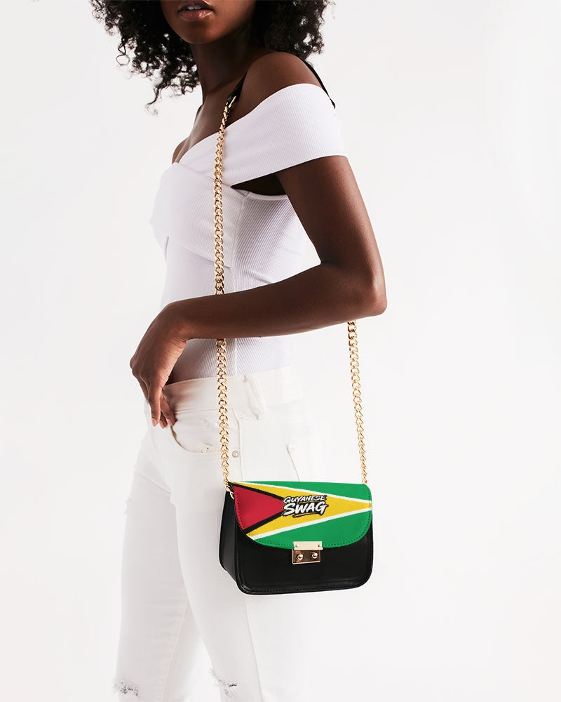 Guyana Flag Small Faux Leather Shoulder Bag in UNIVERSAL, front product view