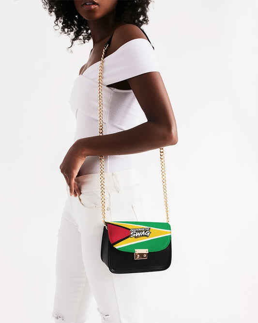 Guyana Flag Small Faux Leather Shoulder Bag