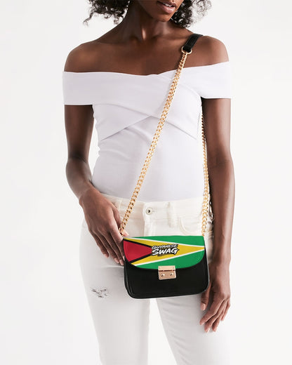 Guyana Flag Small Faux Leather Shoulder Bag, alternate product view 2