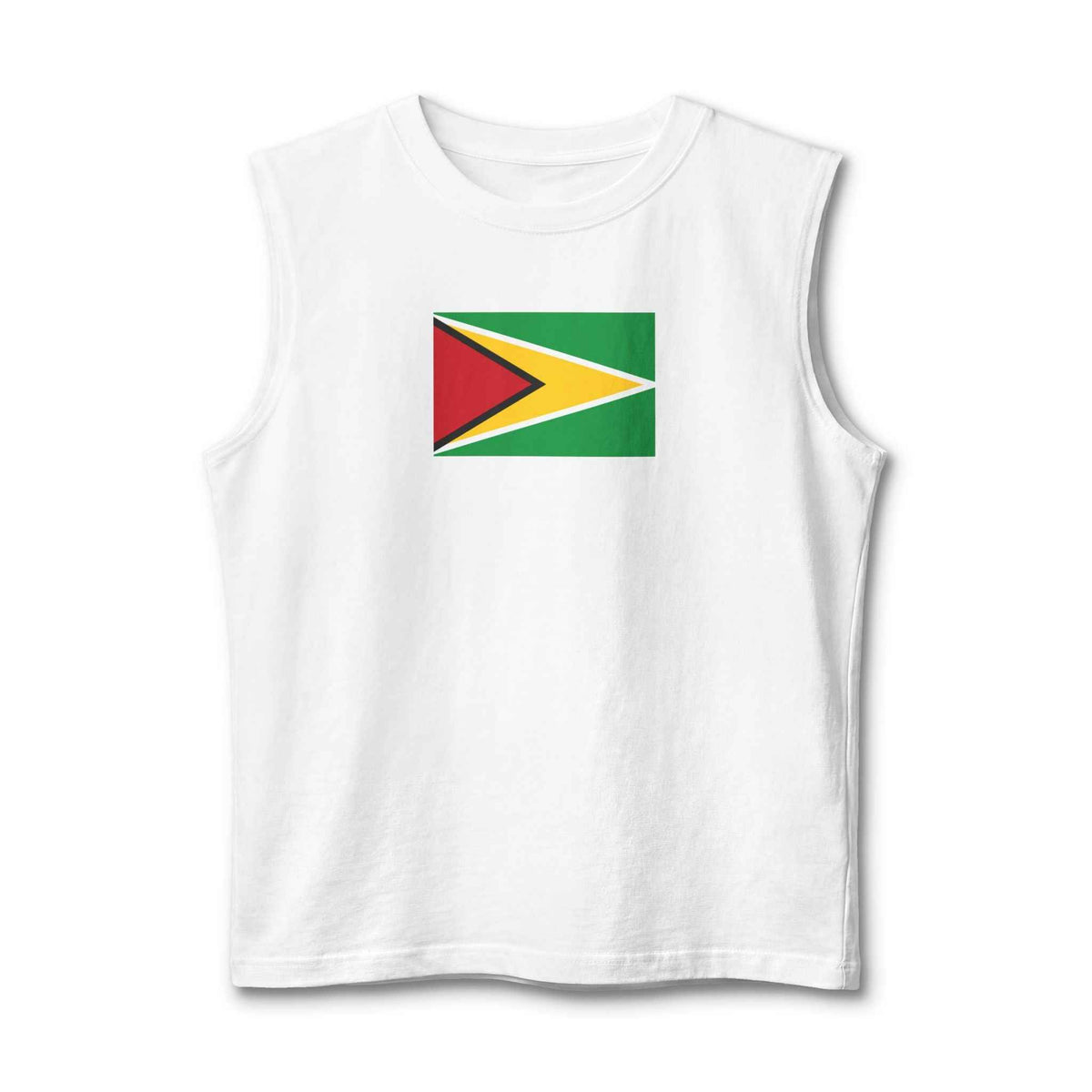 Guyana Flag Unisex Muscle Tank Top in White, front product view