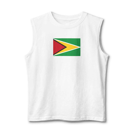Guyana Flag Unisex Muscle Tank Top in White, front product view