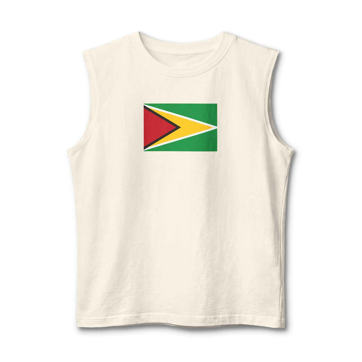 Guyana Flag Unisex Muscle Tank Top in Natural, alternate product view 3
