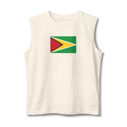 Guyana Flag Unisex Muscle Tank Top in Natural, alternate product view 3