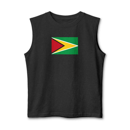 Guyana Flag Unisex Muscle Tank Top in Dark Grey Heather, alternate product view 4