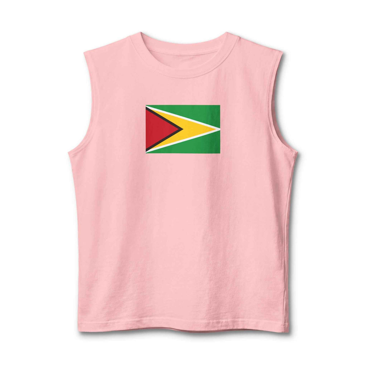 Guyana Flag Unisex Muscle Tank Top in Pink, alternate product view 5
