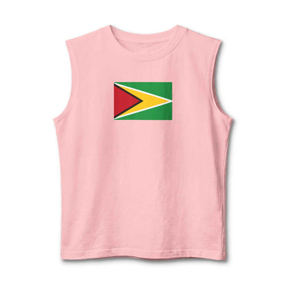 Guyana Flag Unisex Muscle Tank Top in Pink, alternate product view 5