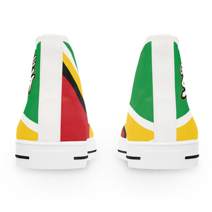 Guyana Flag Women's High Top Sneakers, alternate product view 10