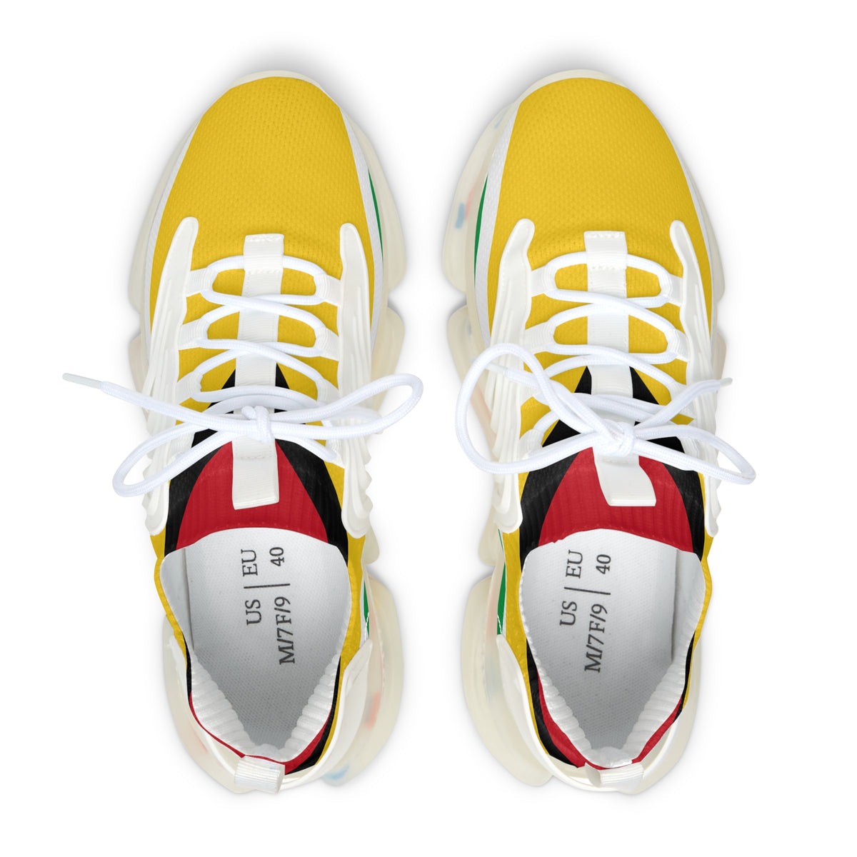 Guyana Flag Women's Mesh Sneakers, alternate product view 3