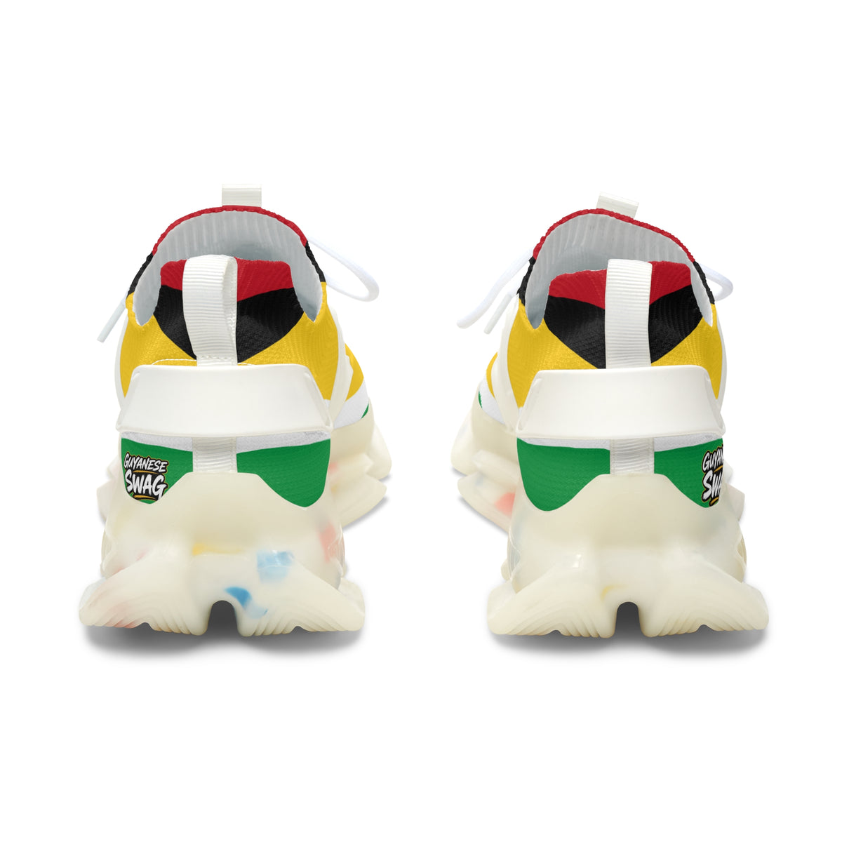 Guyana Flag Women's Mesh Sneakers, alternate product view 4