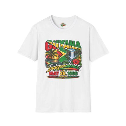 Guyana Independence 1966 Unisex T-Shirt in White, front product view