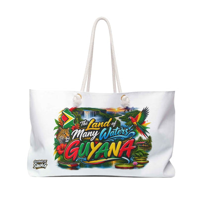Guyana Land of Many Waters Weekender Bag in 24" × 13", front product view